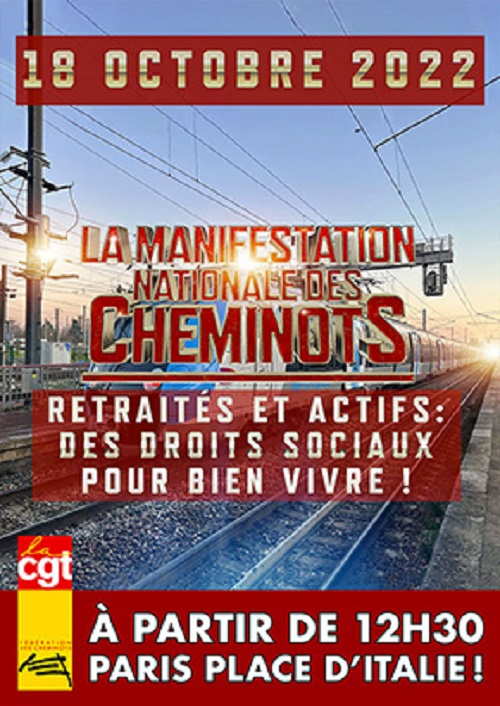 La CGT Cheminot appelle à la grève le 18 octobre 2022 - DR