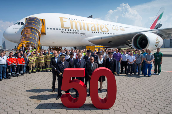 Emirates reçoit son 50e A380