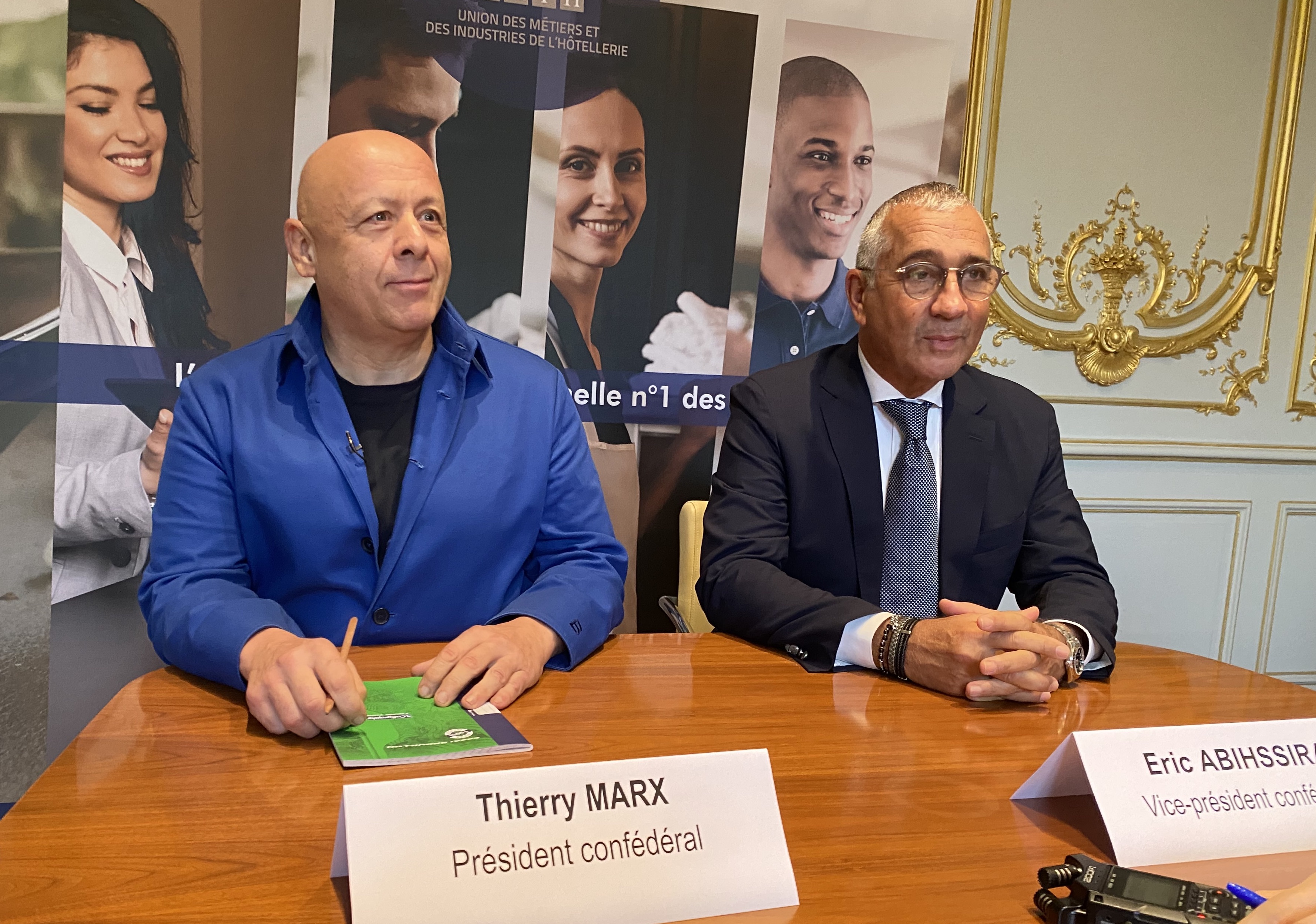 Thierry Marx et Eric Abihssira : le nouveau tandem à la tête de l'Umih pour sa 1ère conférence de presse (©BC)