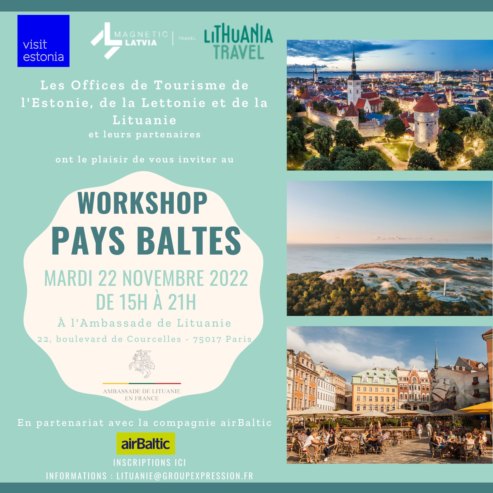 A vos agendas : workshop Pays Baltes à Paris le 22 novembre 2022 - DR
