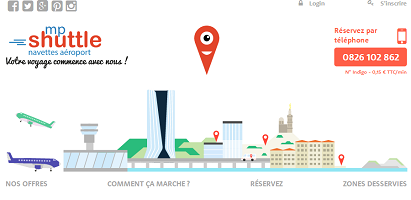 MP Shuttle propose 110 points de rendez-vous pour la prise en charge des passagers à Marseille - Capture d'écran