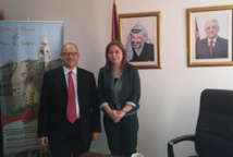 David Sprecher and the Minister of Tourism of the Palestinian Authority, Mrs. Rula Ma’an - DR