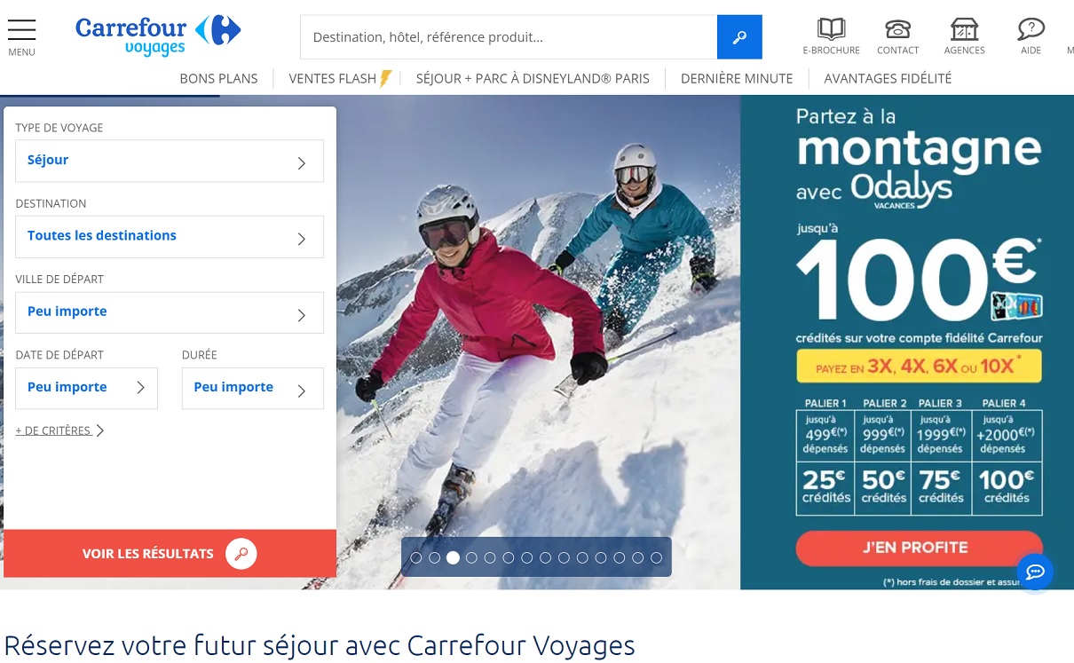 Carrefour Voyages devient partenaire de ProwebCE - DR Capture écran Carrefour Voyages devient partenaire de ProwebCE - DR Capture écran
