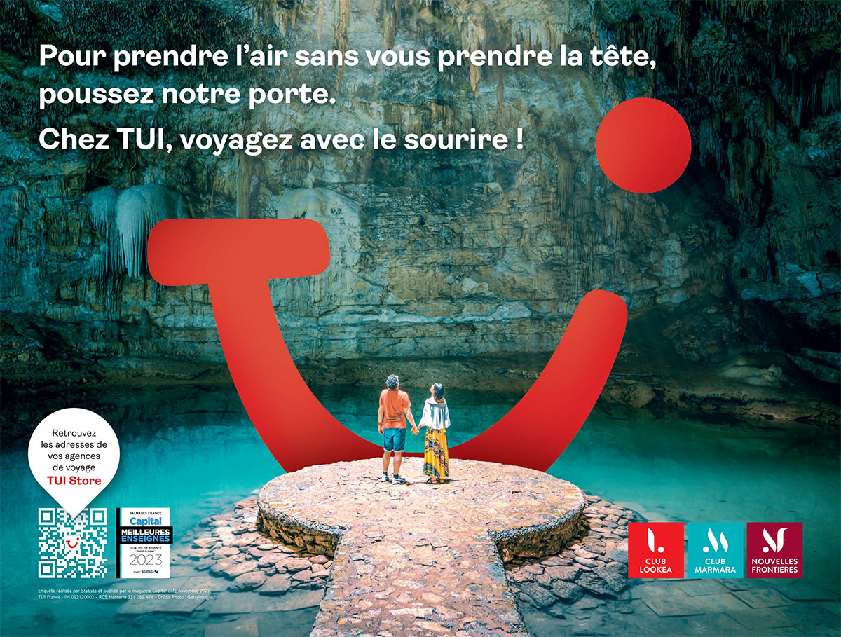 Visuel de la campagne TUI France 2023 © TUI France Visuel de la campagne TUI France 2023 © TUI France
