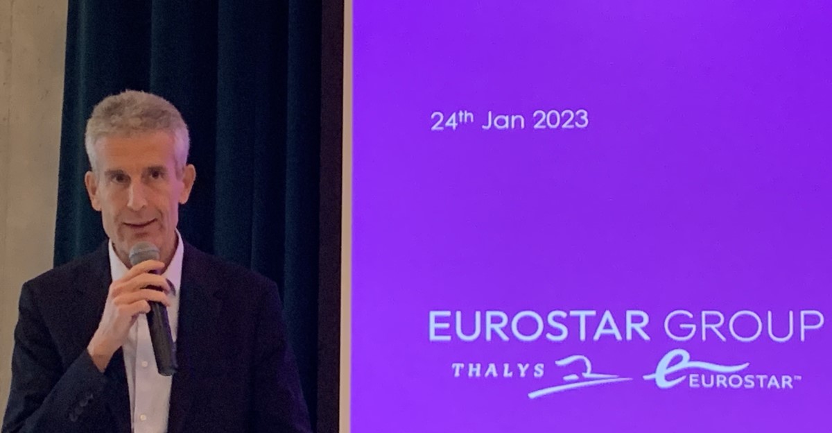 Alain Krakovitch, Président du conseil d’administration d’Eurostar Group, lors de la présentation de la nouvelle marque à la presse. ©David Savary
