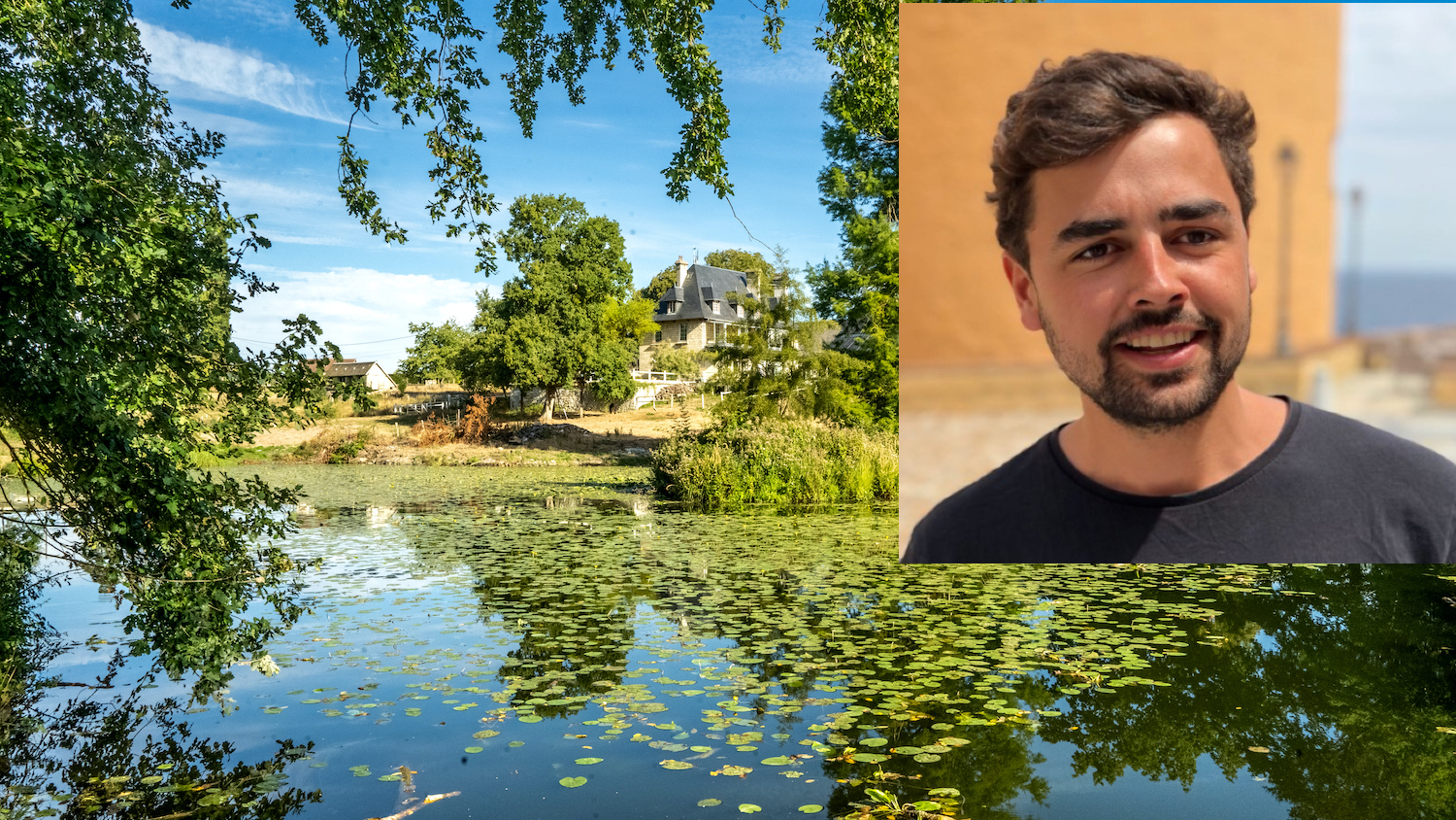 Adrien Gabillet et le site de Fontanilles dans un vaste domaine agricole (©ULAP)