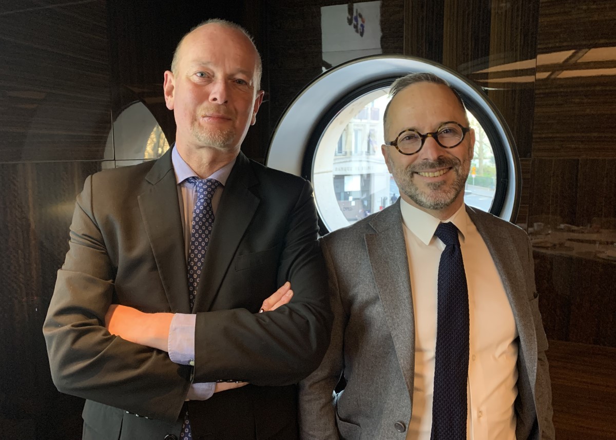 Cédric Rivoire-Perrochat et Clément Mousset, co-fondateurs de la compagnie de croisières CFC lors d'un point presse à l'hôtel Lutetia à Paris. ©David Savary