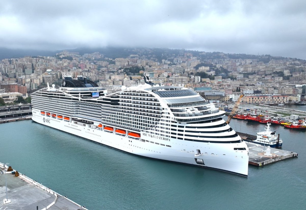 Le MSC World Europa au départ de Gênes. ©MSC Cruises
