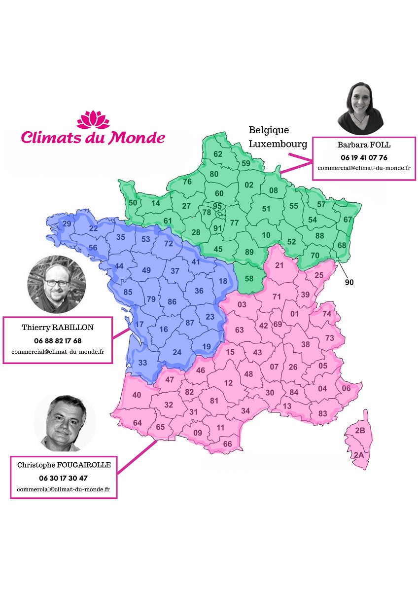 La répartition de l'équipe commerciale - DR : Climats du Monde