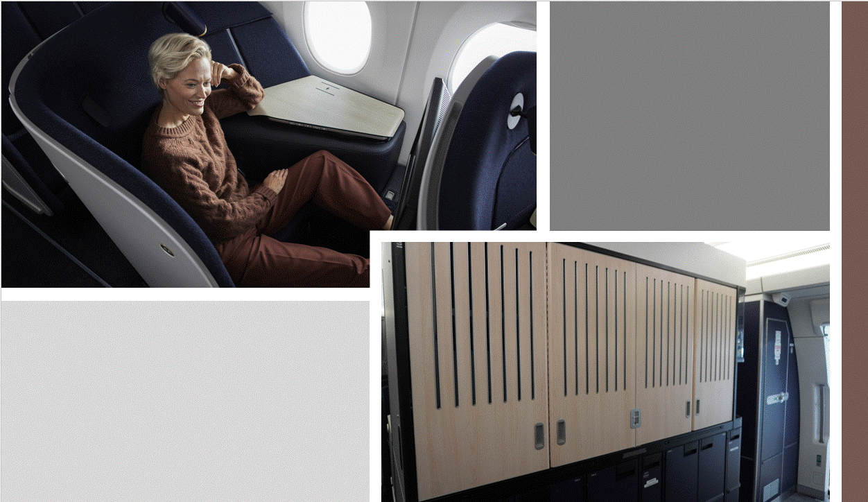 Le siège business de Finnair et les espaces de vie entre les différentes cabines. Crédit Finnair et C.Hardin Le siège business de Finnair et les espaces de vie entre les différentes cabines. Crédit Finnair et C.Hardin