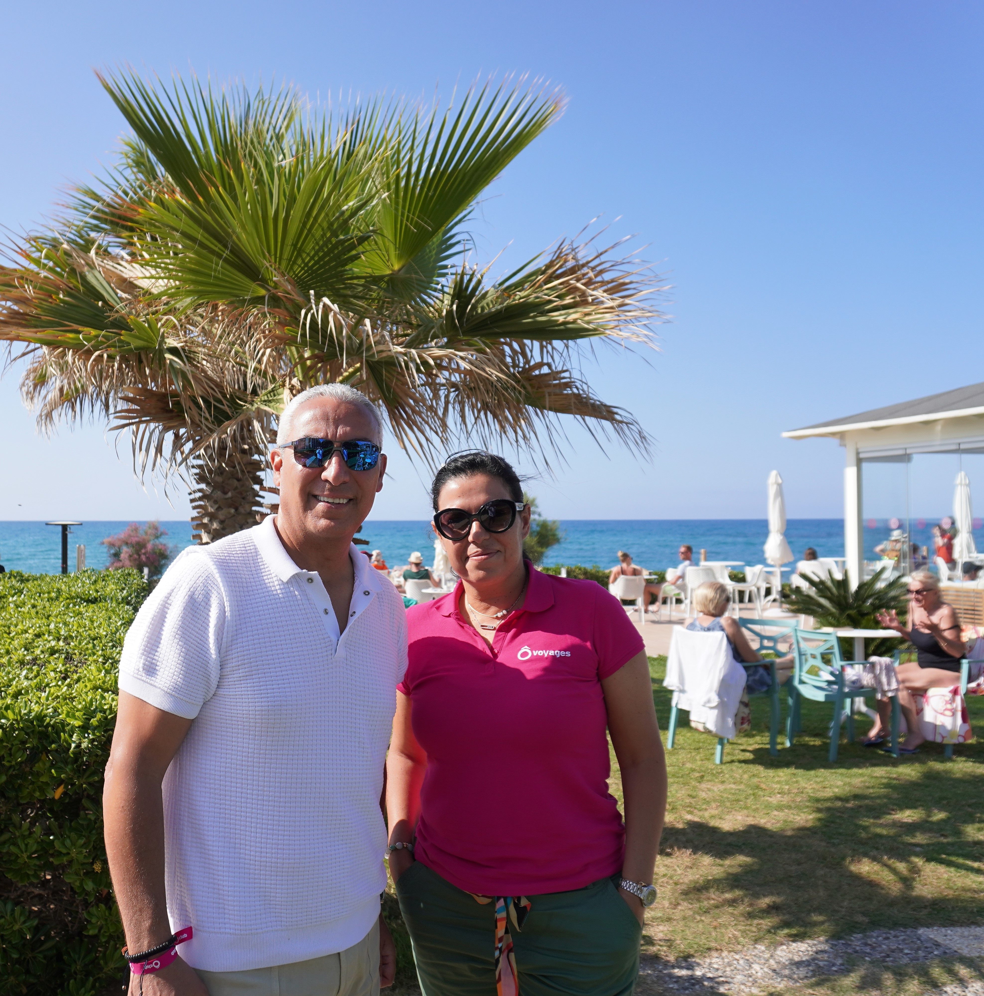 Raouf et Samia Benslimane le 29 mai au Rethymno Palace Hôtel en Crète. Photo : C. Hardin