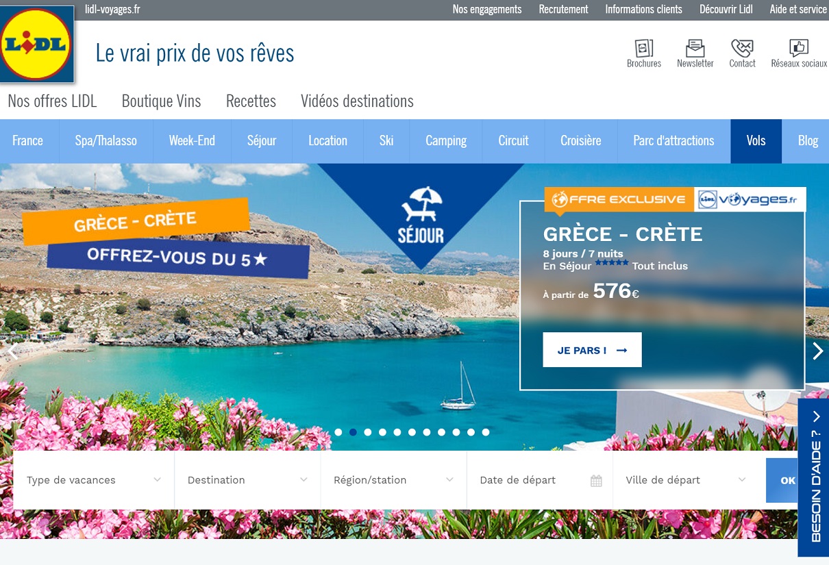 Lidl Voyages a enregistré davantage de ventes sur juillet que sur août - Capture écran