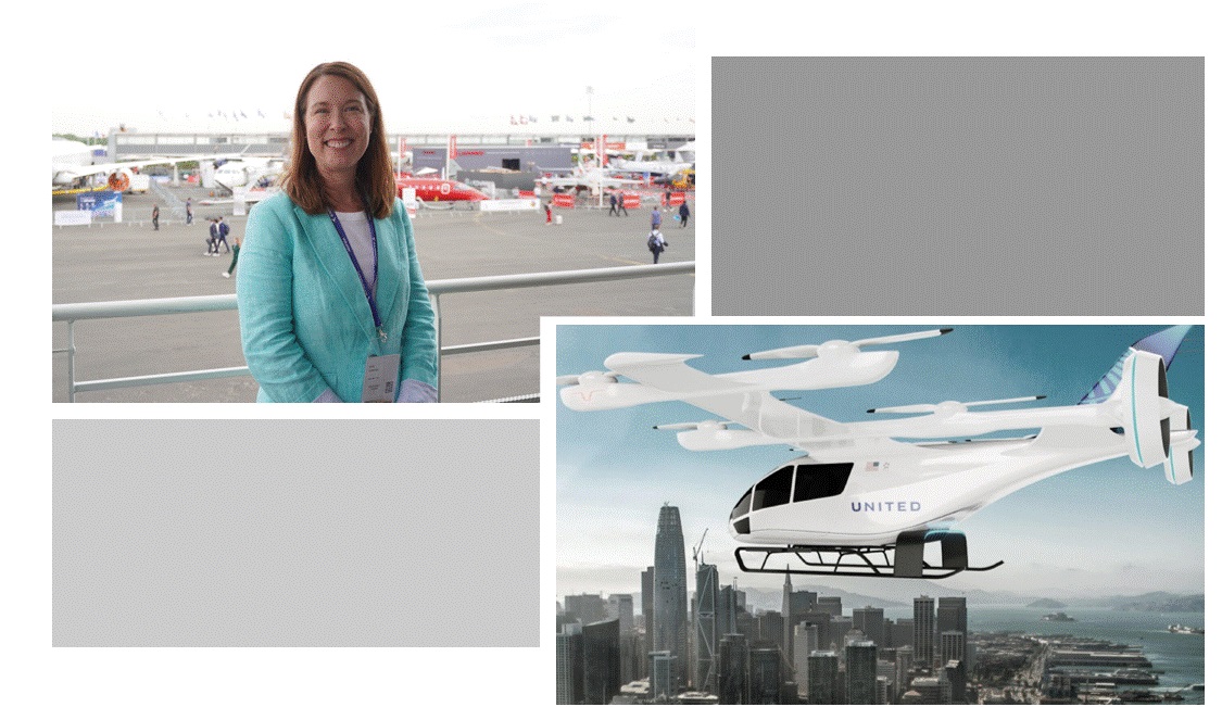 Lauren Riley en charge de la durabilité au sein de la compagnie United Airlines.Crédit C.Hardin et Eve Air Mobility