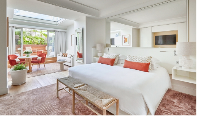 Une des nouvelles suites de l'hôtel Martinez - Photo : Le Martinez Une des nouvelles suites de l'hôtel Martinez - Photo : Le Martinez