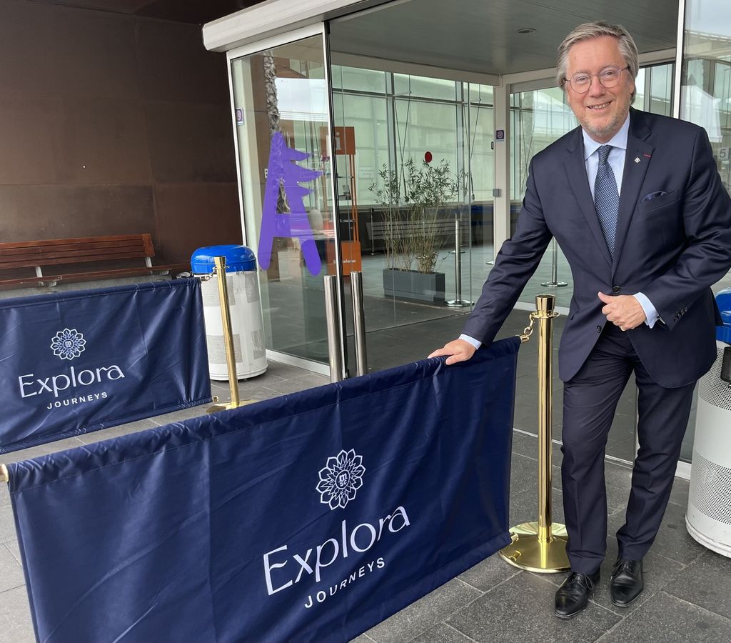 Patrick Pourbaix, lors de la présentation d'Explora I à Barcelone, le 24 juillet ( ©PB) Patrick Pourbaix, lors de la présentation d'Explora I à Barcelone, le 24 juillet ( ©PB)