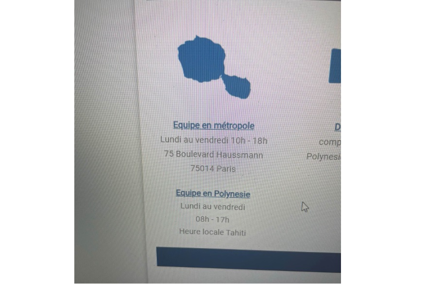 Par erreur le boulevard Haussmann a déménagé dans le 14e arrondissement, le même que l'ancienne adresse d'Evasion Spirit - Capture écran de TahitiVA Par erreur le boulevard Haussmann a déménagé dans le 14e arrondissement, le même que l'ancienne adresse d'Evasion Spirit - Capture écran de TahitiVA