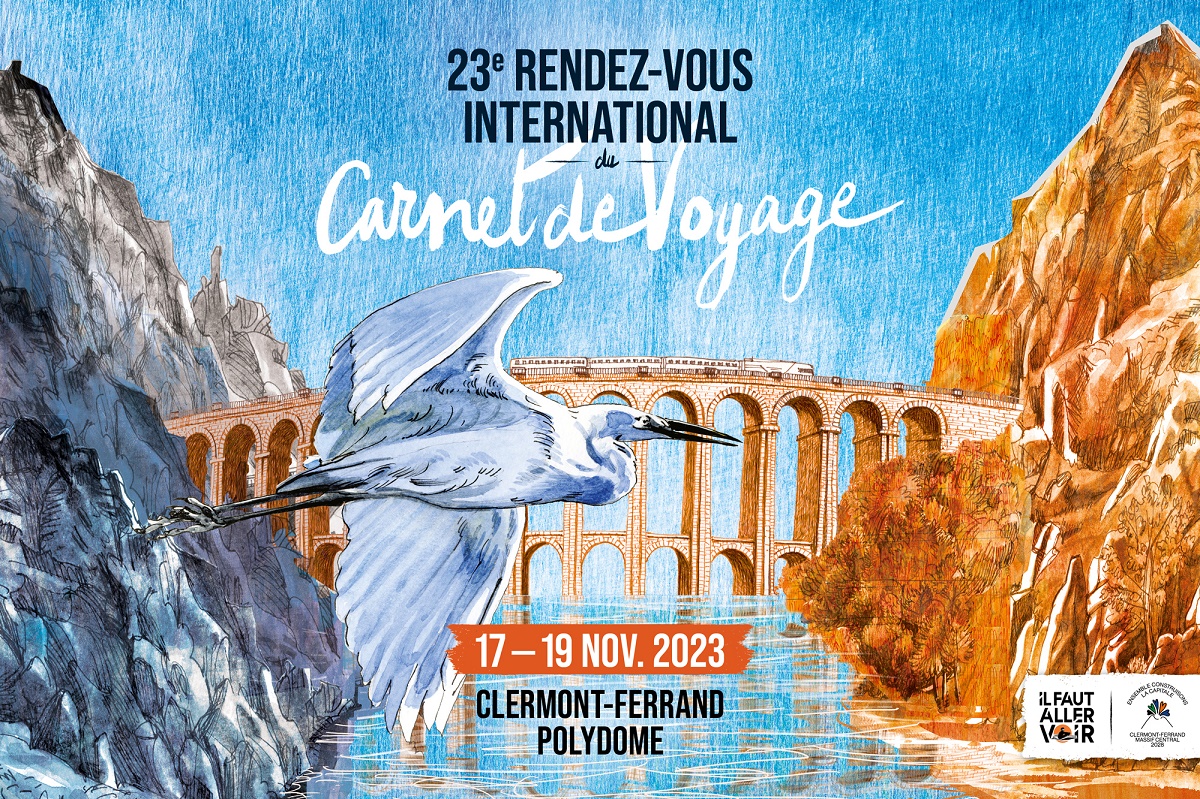 L’illustratrice Véro Béné est la créatrice de l'affiche 2023 du Rendez-vous International du Carnet de Voyage. Elle a été récompensée lors du dernier festival en remportant le Grand Prix de la Fondation d’Entreprise Michelin pour son ouvrage, "Secrets ferroviaires d’Auvergne et un peu au-delà". La dessinatrice a mis en scène dans cette affiche, une aigrette, oiseau migrateur qui quitte l'Asie et l'Afrique à la fin de l'hiver, pour regagner ses zones de nidification en Europe. Beau symbole d’un animal, lui aussi grand voyageur, comme la centaine d’artistes invités - Photo : Il Faut Aller Voir