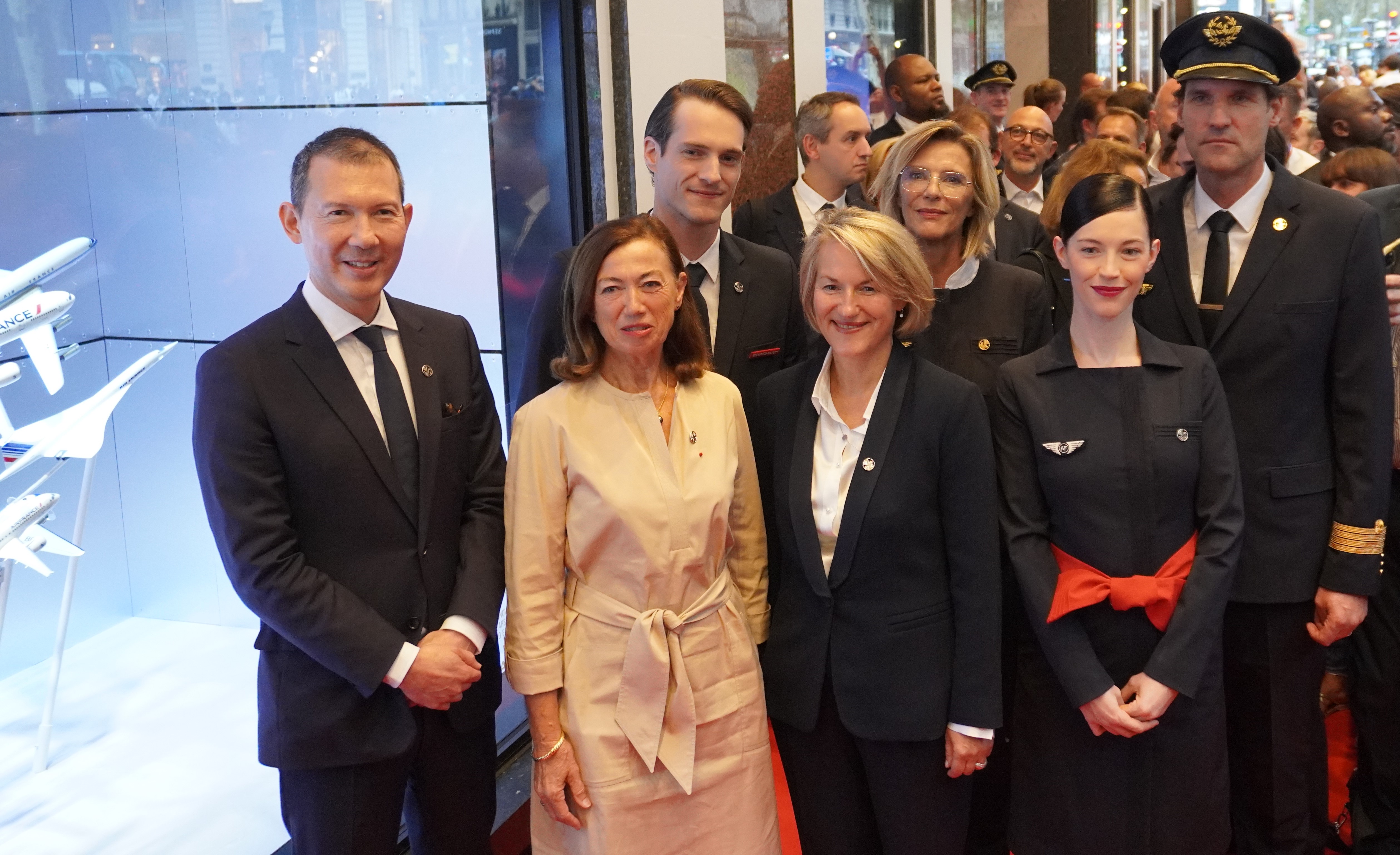 Aux Galeries Lafayette : Ben Smith PDG Air France-KLM, Anne Marie Couderc,présidente du conseil d'administration d'Air France-KLM et Anne Rigail, Directrice Générale d'Air France. Photo : C.Hardin