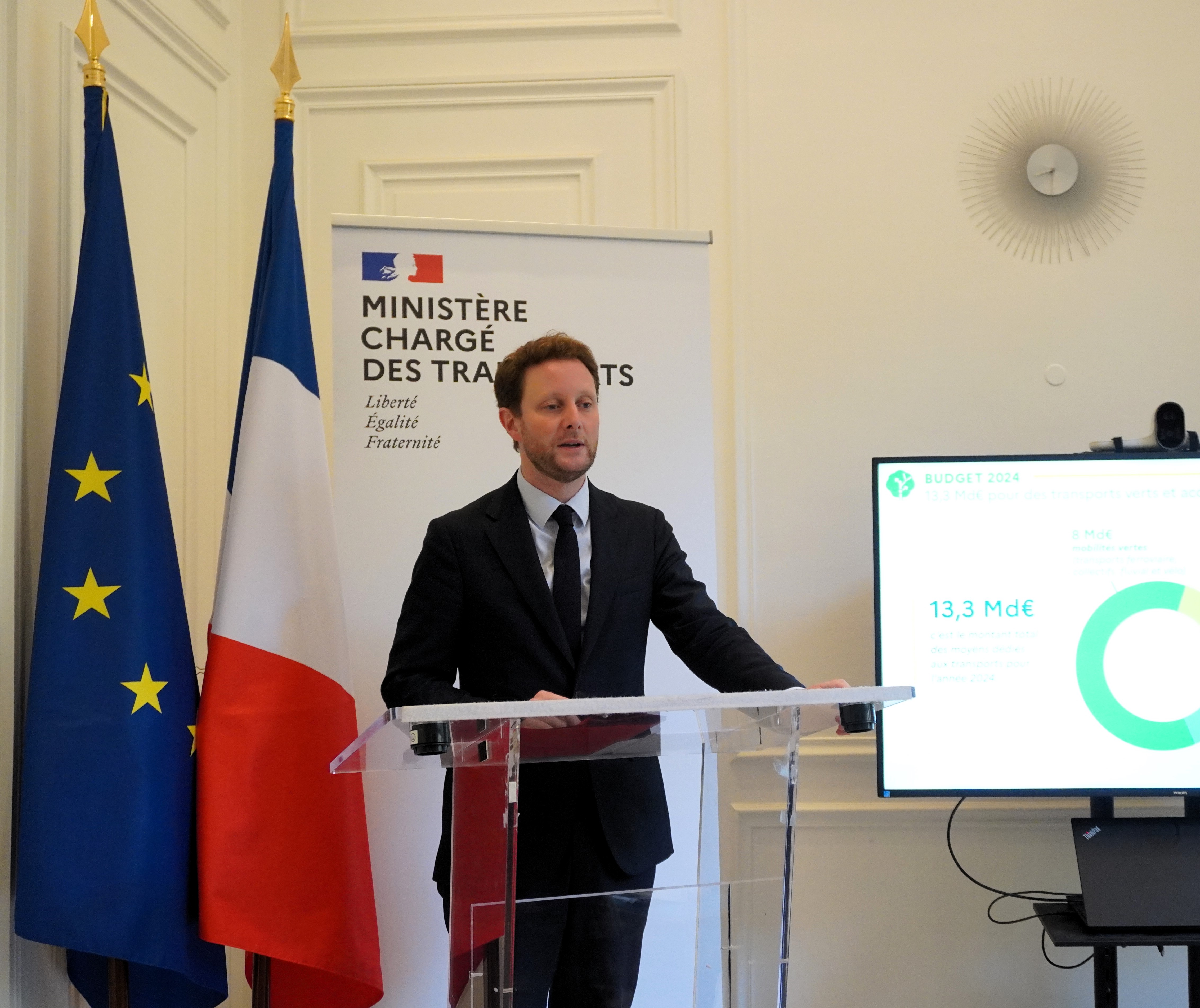 Clément Beaune le 28 septembre au ministère des Transports - Photo : C.Hardin