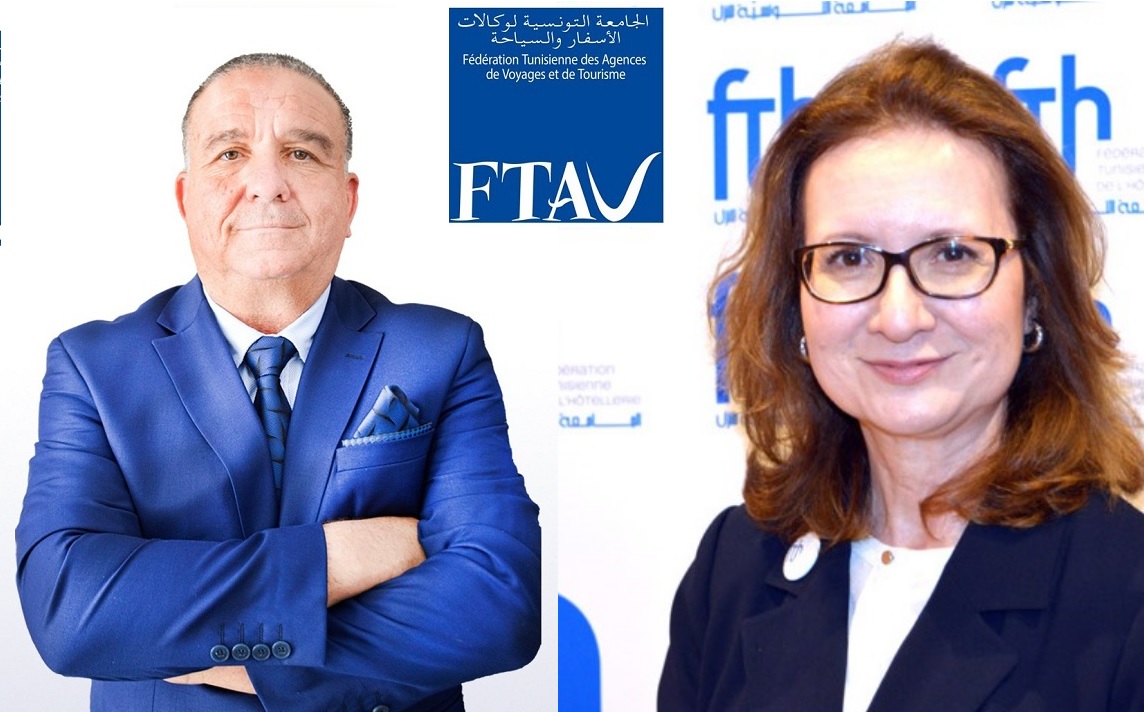 Tunisie : au  salon IFTM Top Resa 2023 Dora Milad présidente de la Fédération tunisienne de l’hôtellerie (FTH) et Ahmed Bettaieb président de la Fédération tunisienne des Agents de voyages (FTAV).