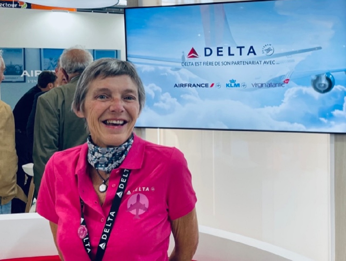 Béatrice de Rotalier directrice commerciale France de Delta Air Lines sur le stand de la compagnie à l'IFTM Top Resa - Photo CH