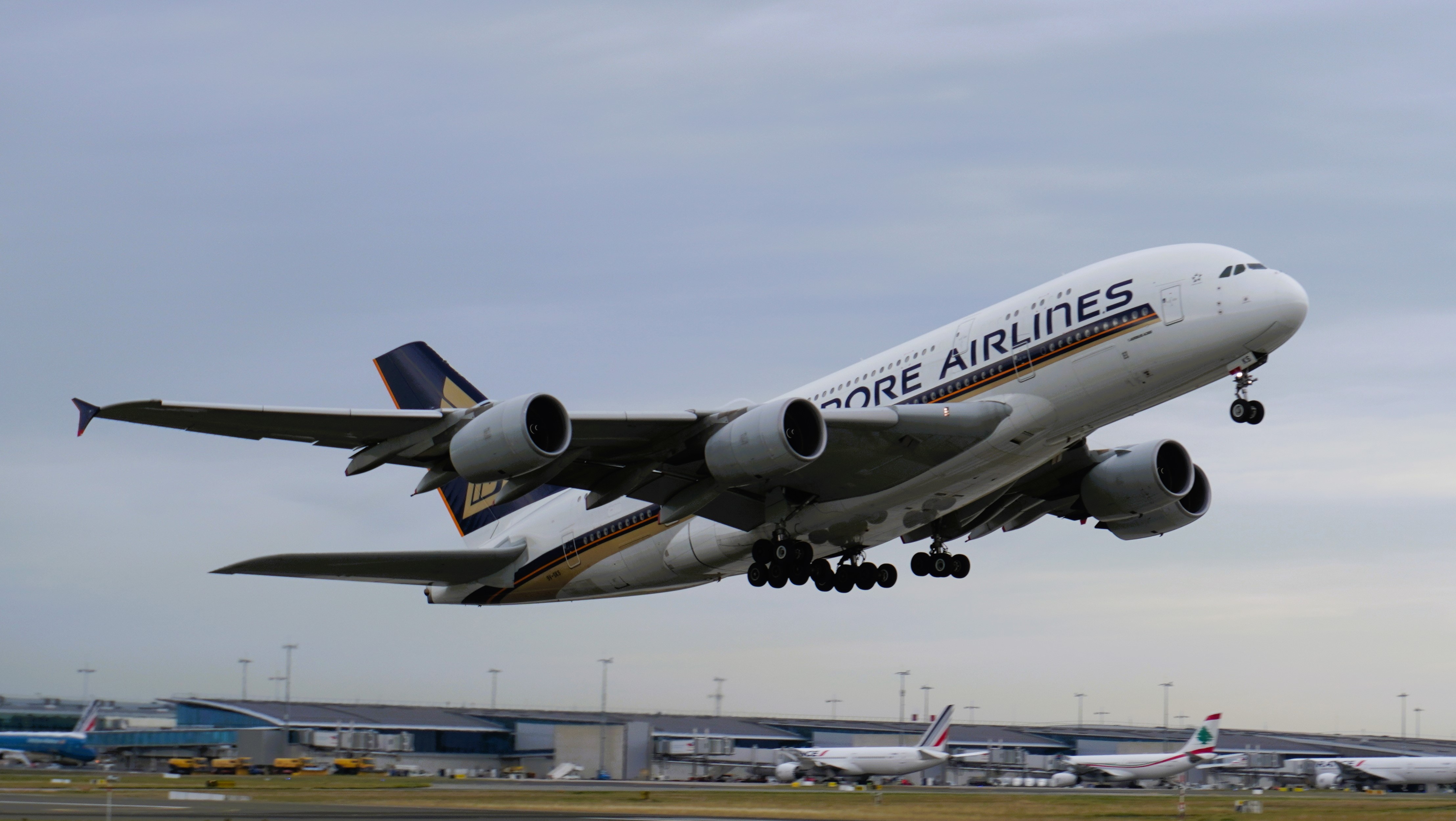 L'A380 de Singapore Airlines ce 18 octobre 2023 à Paris CDG - Photo : C.Hardin