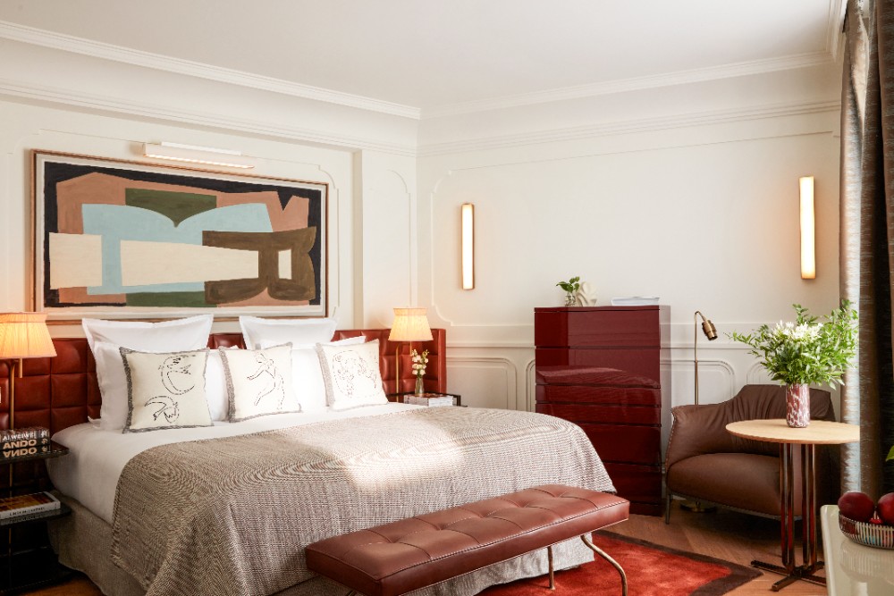 Une des chambres de Villa-des-Prés ( © Villa-des-Prés) Une des chambres de Villa-des-Prés ( © Villa-des-Prés)