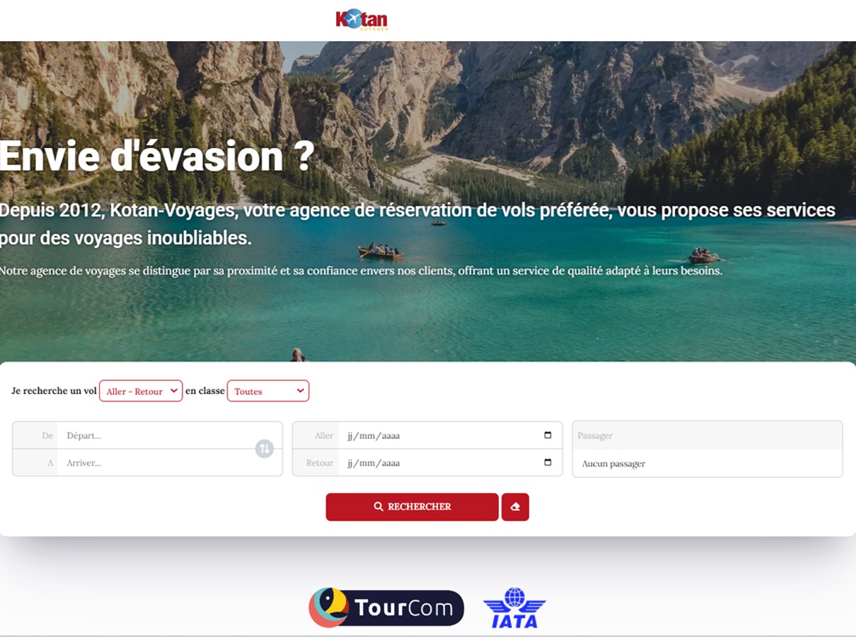 Kotan Voyages vend des billets aux agences non IATA - Capture écran Kotan Voyages vend des billets aux agences non IATA - Capture écran
