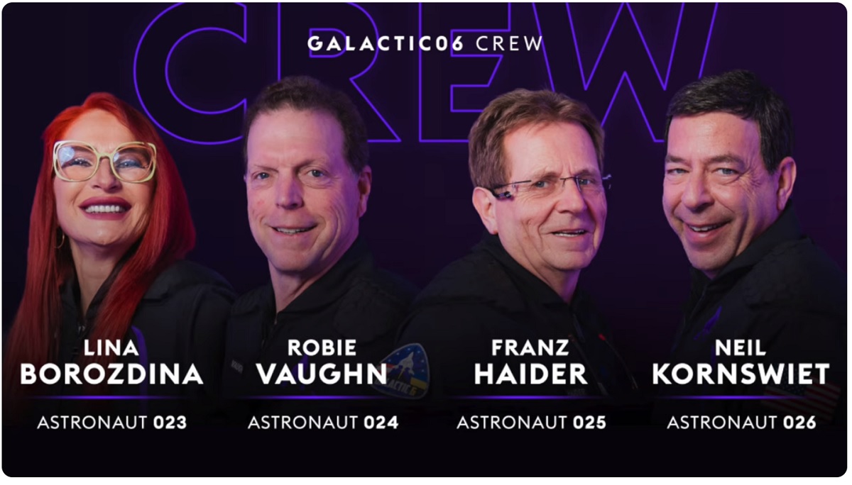 Le vol, baptisé Galactic 06 de Virgin Galactic, transportait 4 passagers - Capture écran