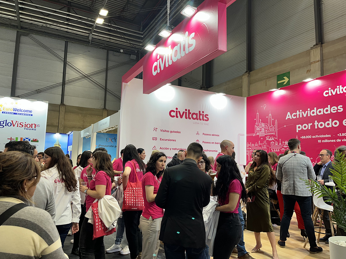 Le stand de Civitatis à l’édition 2024 de FITUR, le salon international du tourisme à Madrid - © Civitatis Le stand de Civitatis à l’édition 2024 de FITUR, le salon international du tourisme à Madrid - © Civitatis