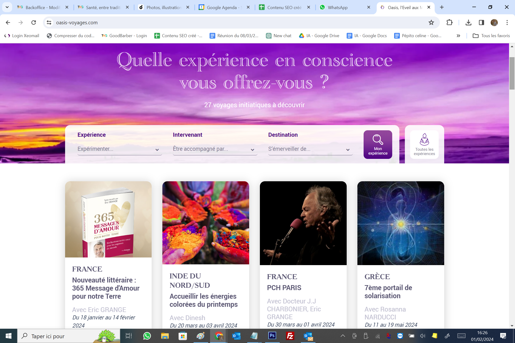 Voyages "Sacrés" : Oasis-l’éveil aux mondes une agence spécialisée dans les voyages initiatiques - Capture écran Voyages "Sacrés" : Oasis-l’éveil aux mondes une agence spécialisée dans les voyages initiatiques - Capture écran