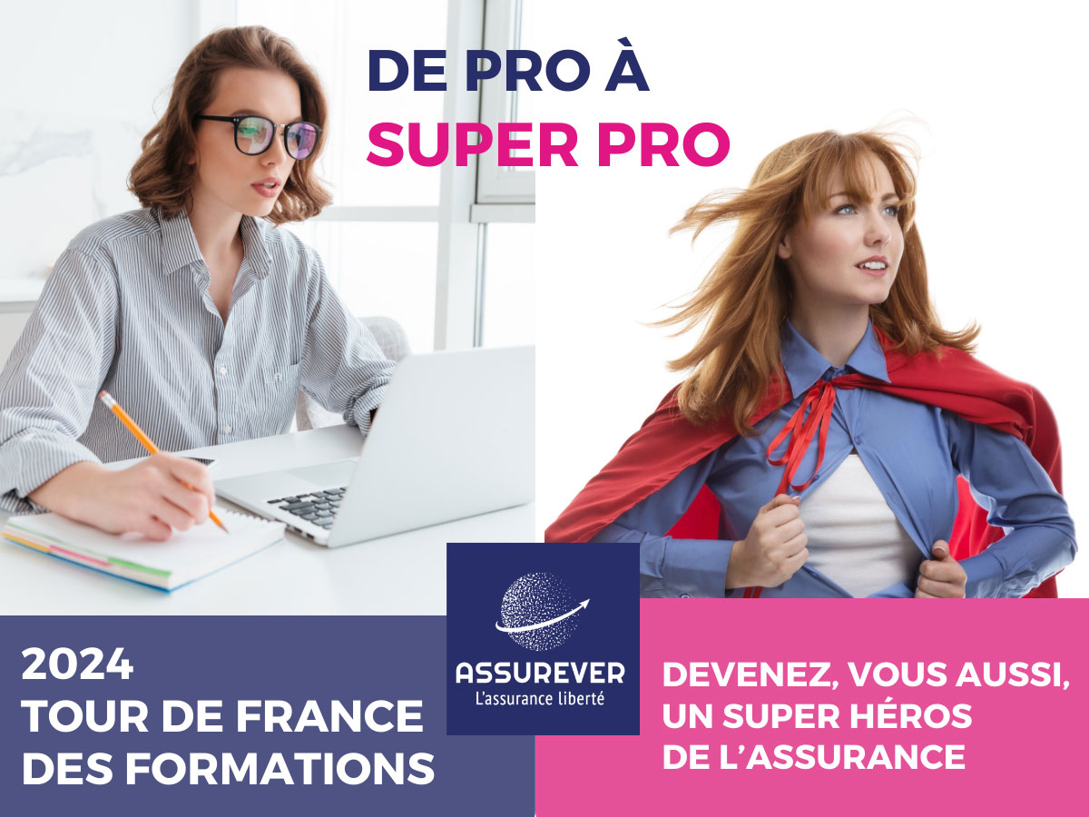 Devenir un super héros de l’assurance voyage ? C’est possible : en vous inscrivant à l’une de nos formations du TOUR DE FRANCE ASSUREVER © ASSUREVER