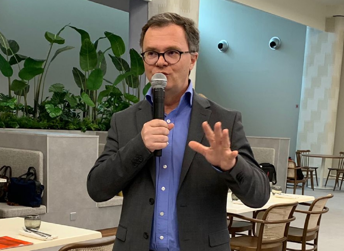 Julien Boullay, directeur commercial et marketing de l'aéroport Marseille - Provence, lors de la conférence de presse de présentation de la nouvelle offre commerciale - Photo CE