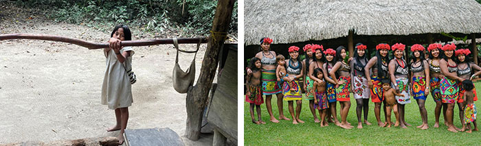 Communauté Koguis du parc Tayrona, Colombie © Laurabene / Communauté Embéra au bord de la rivière Chagres dans la jungle de Gamboa, Panama © Panamauthentique