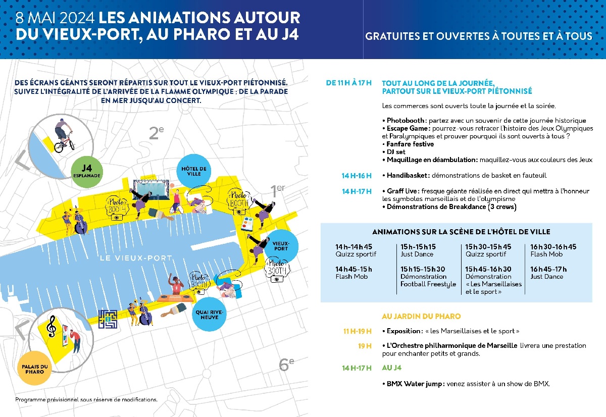 Les animations pour l'arrivée de la flamme Olympique à Marseille - Image Mairie de Marseille