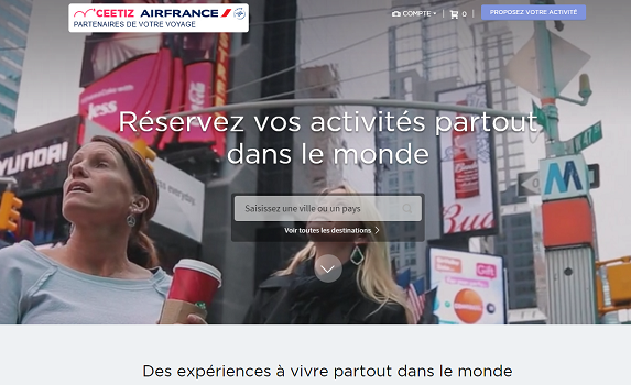 Le partenariat entre Ceetiz et Air France a permis de mettre en ligne un site dédié - Capture d'écran Le partenariat entre Ceetiz et Air France a permis de mettre en ligne un site dédié - Capture d'écran