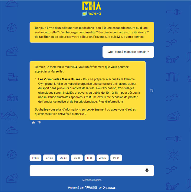 MIA sur My Provence © Genial - Generative IA Lab