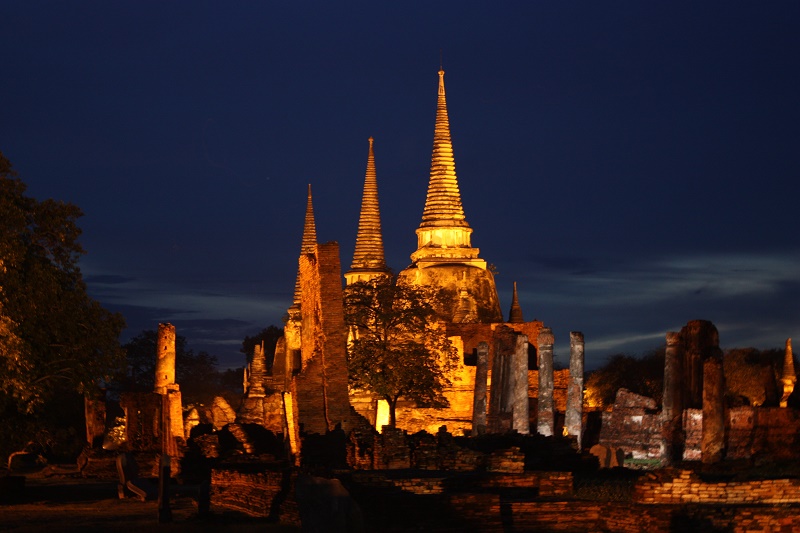 Wat Phra Sri Sanphet, le plus beau temple de la ville d'Ayutthaya, fait partie des monuments à visiter absoluement pour Christine Crispin - DR : Wikipedia Wolfgang Sladkowski