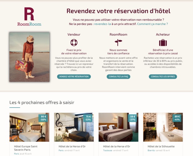 L'application RoomRoom permet de revendre sa réservation d'hôtel - DR : Capture d'écran RoomRoom.com