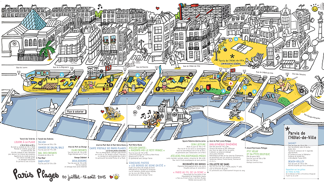 Le plan de l'édition 2015 de Paris Plage - DR : Ville de Paris