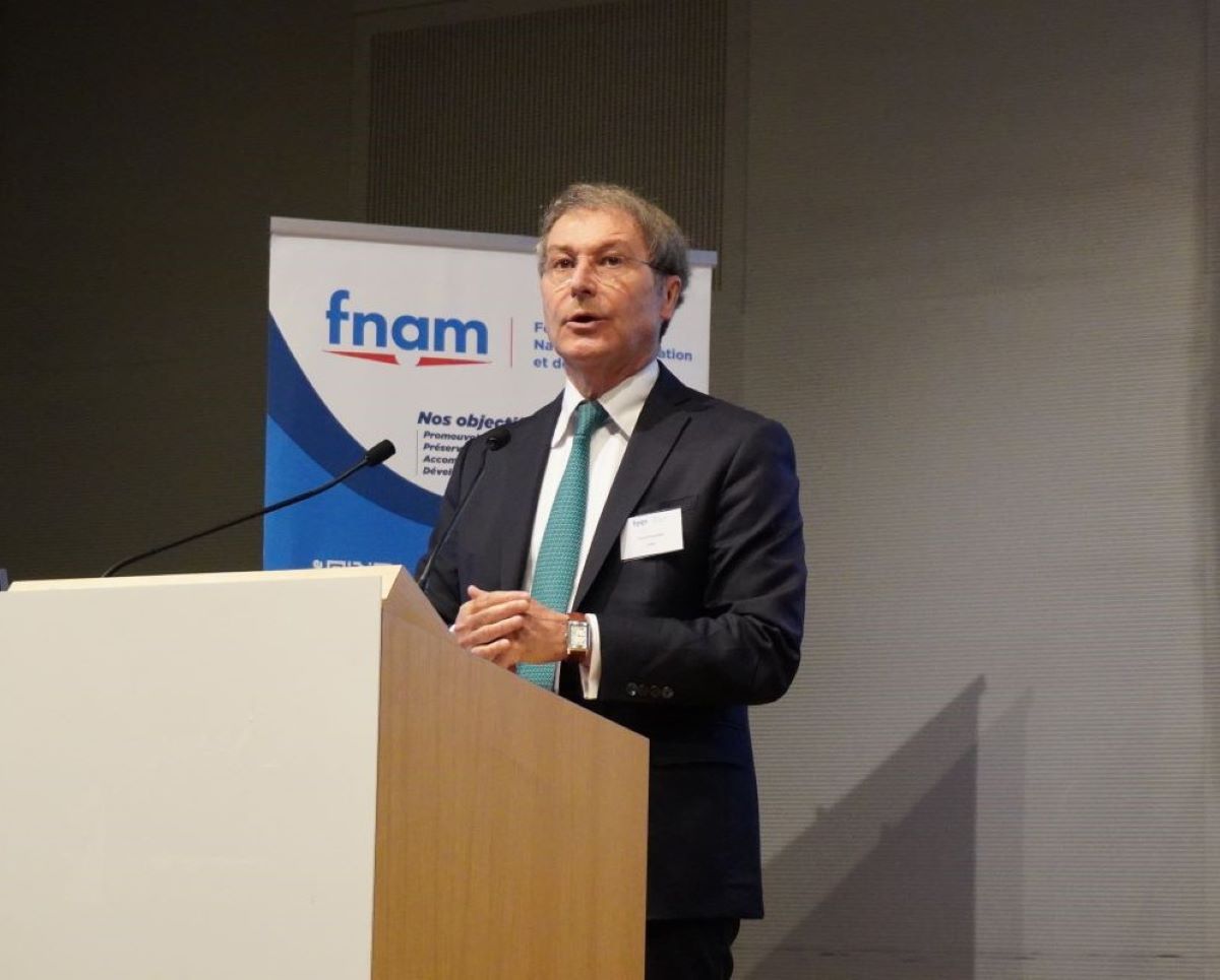 Pascal de Izaguirre, le 23 mai dernier au congrès de la FNAM, a souligné une nouvelle fois la perte de part de marché du pavillon français dans la concurrence internationale - Photo : C.H