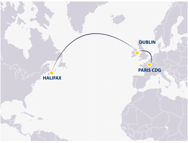 Europe Airpost vole vers Halifax depuis CDG en passant par Dublin - DR : Europe Airpost