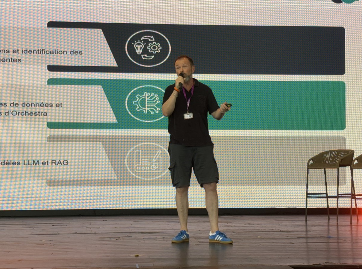Olivier Roche, directeur France FCB.ai, lors de la présentation de Cediv'IA au Club Med La Caravelle en Guadeloupe. @David Savary