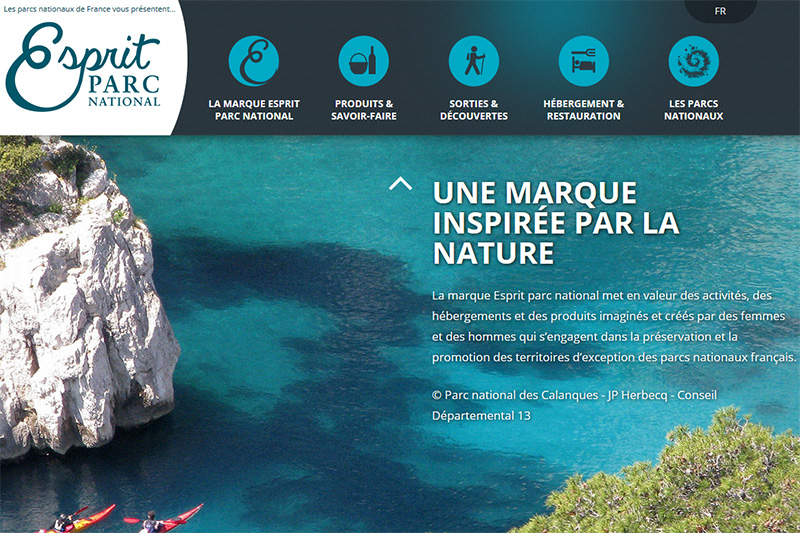 Le site dédié à Esprit Parc National qui regroupe tous les parcs nationaux français - Capture écran
