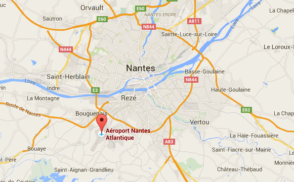 L'aéroport Nantes Atlantique développe ses offres en ligne - DR : Google Maps