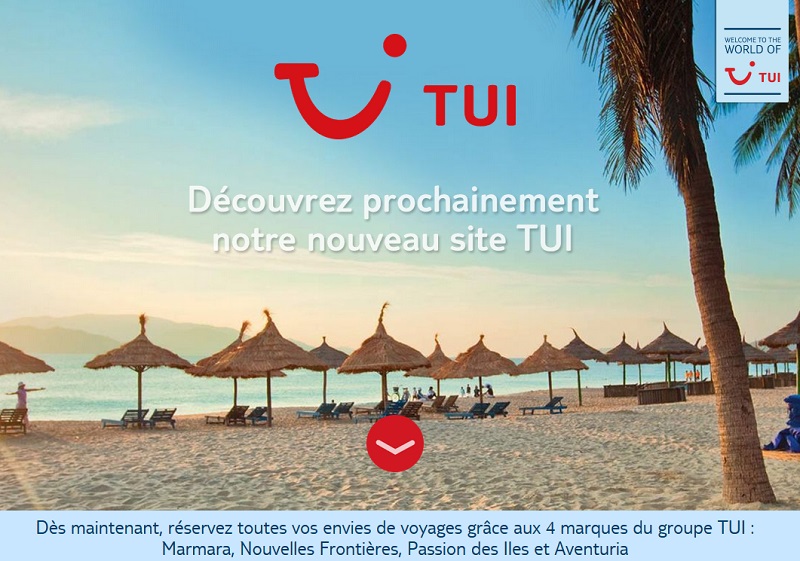 Un nouveau site internet TUI.fr viendra couronner l'implantation de la marque à partir de septembre 2016 - Capture écran