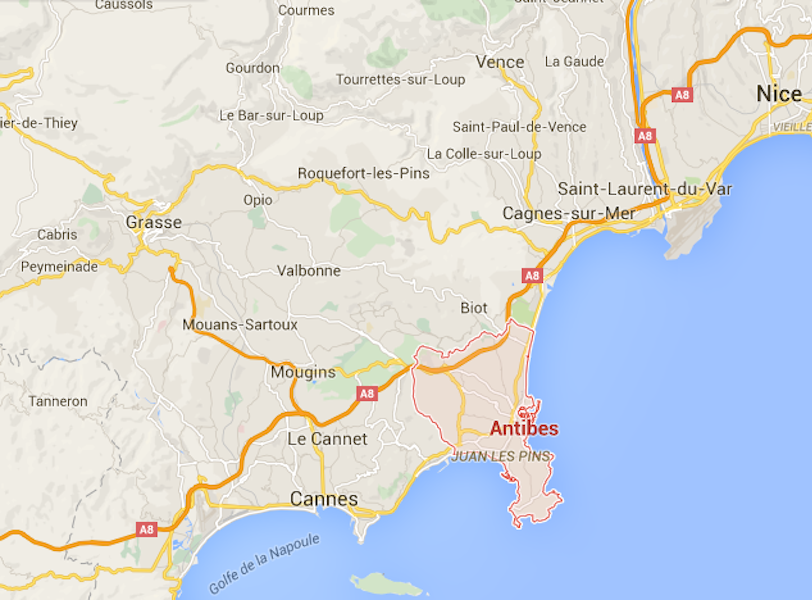 C'est la zone entre Cannes, Mandelieu et Antibes qui a subi le plus de dégâts dans la nuit de samedi 3 à dimanche 4 octobre 2015 - DR : Google Maps C'est la zone entre Cannes, Mandelieu et Antibes qui a subi le plus de dégâts dans la nuit de samedi 3 à dimanche 4 octobre 2015 - DR : Google Maps