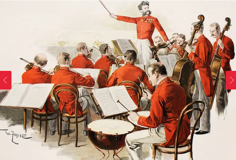 Johann Strauss fils, directeur musical des bals de la cour et son orchestre © Archiv Kulturverein Wiener Blut