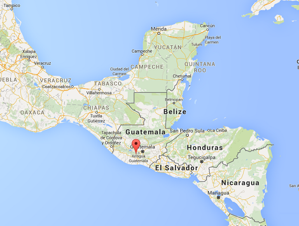 Le volcan Fuego est situé près de la ville Antigua Guatemala - DR : Google Maps