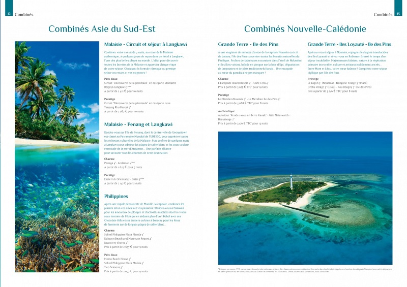 La collection 2016 de Passion des Iles se compose de trois brochures : Caraïbes, Océan Indien et, en nouveauté, une programmation Asie-Pacifique - DR
